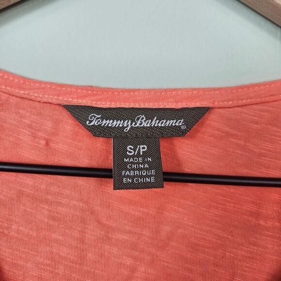 Tommy Bahama Short Sleeve Shift Dress. Coral Sm - Picture 9 of 11